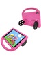 Noktaks - iPad Uyumlu 10.2 8.nesil - Araba Tekerlekli Standlı Çocuk Tablet Kılıfı - Kırmızı