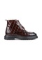 Shoetyle - Kahverengi Croco Deri Fermuarlı Erkek Bot 250-604-871 Kahverengi