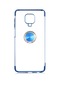 Kilifone - Xiaomi Uyumlu Redmi Note 9 Pro - Kılıf Yüzüklü Kenarları Renkli Arkası Şeffaf Gess Silikon - Mavi