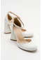 Luvishoes Oslo Beyaz Cilt Kadın Topuklu Ayakkabı