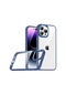 Mutcase - İphone Uyumlu İphone 14 Pro Max - Kılıf Arkası Şeffaf Kamera Çevresi Parlak Zıt Renkli Flora Kapak - Sierra Mavi