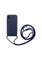 Kilifone - İphone Uyumlu İphone Xs 5.8 - Kılıf Renkli İp Askılı Koruyucu Ropi Kapak - Lacivert