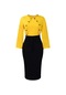 Ikkb Yeni Moda Takım Elbise İki Parçalı Sarı Set