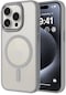 Kilifone - İphone Uyumlu İphone 15 Pro Max - Kılıf Sert Kablosuz Şarj Destekli Krom Magsafe Kapak - Gri