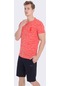 Maraton Sportswear Regular Erkek Bisiklet Yaka Kısa Kol Basic Kırmızı T-Shirt 20566-Kırmızı