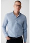 Avva Erkek Koyu Mavi Düğmeli Yaka Oxford Pamuk Karışımlı Regular Fit Gömlek E002000