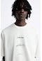 The Champ Clothing İmza Baskılı Oversize Beyaz Erkek T-shirt Beyaz