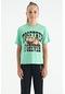 Tommy Life Su Yeşili Ayıcık Baskılı O Yaka Oversize Kısa Kol Kız Çocuk T-shirt - 75116 Su Yeşili