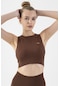 Maraton Active Slimfit Kadın Atlet Yaka Kolsuz Training Sepya Bra 813034-Sepya