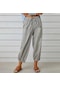 Vintage Boho Pamuk Keten Pantolon Kadınlar İçin Yaz Cepler Ince Plaj Pantolon Kadın Rahat Yüksek Bel Gevşek Harem Pantolon Açık Gri