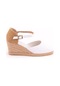 Star Tombis Gerçek Elişi Hasır Dolgu Topuk Keten Hasır Espadril Handmade Beyaz
