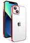 iPhone Uyumlu 13 Kılıf Kamera Korumalı Renkli Çerçeveli Lopard Arkası Şeffaf Kilif Sert Kapak Garaj - Siyah