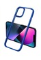 Noktaks - iPhone Uyumlu 13 - Kılıf Renkli Koruyucu Sert Krom Kapak - Lacivert