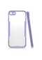 Noktaks - iPhone Uyumlu 8 - Kılıf Kenarı Renkli Arkası Şeffaf Parfe Kapak - Mor