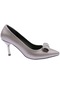 Dgn 515 Kadın Silver Tokalı Taşlı İnce Topuklu Ayakkabı 515-1510-R1385