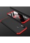 Noktaks - Xiaomi Uyumlu Xiaomi Mi 8 Se - Kılıf 3 Parçalı Parmak İzi Yapmayan Sert Ays Kapak - Siyah-kırmızı