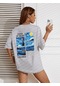 Van Gogh Baskılı Oversize Tshirt Gri