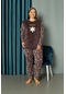 Kadın Büyük Beden Kışlık Polar Pijama Takımı Peluş Desenli Takım Tampap 34012- 1016