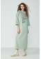 C&City Yarım Kol Sweat Elbise 9100 Mint Yeşil
