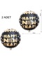 Yılbaşı Happy New Year Yazılı Folyo Balon 45x45 Cm 2 Adet