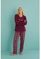 Kadın Genç Milan Bisiklet Yaka Uzun Kollu Pijama Takımı 50902-54 Mor