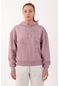 Maraton Sportswear Comfort Kadın Kapşonlu Uzun Kol Basic Lila Sweatshirt 21474-lila Lila