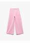 Koton Beli Lastikli Cepli Basic İspanyol Paça Pantolon Pembe 5skg40045ak Gül