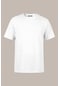 Comeor Erkek Beyaz Slim Fit Pamuklu Kısa Kollu Bisiklet Yaka T-shirt Beyaz