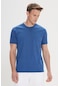 AC&Co / Altınyıldız Classics Erkek Indıgo Slim Fit Dar Kesim Bisiklet Yaka Pamuklu Tişört İndigo