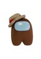 10cm Aramızda Hasır Şapkalı Peluş Oyuncak Bebek Oyun Figürü Kahverengi