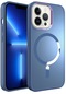 iPhone Uyumlu 13 Pro Max Kılıf Magsafe Wireless Şarj Özellikli Lopard Stil Kapak - Sierra Mavi