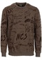 Erkek Baskılı Bisiklet Yaka Relaxed Fit 3 Iplik Pamuk Karışımlı Sweatshirt Ncs Jeans 1615-vizon