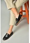 Fox Shoes S944007803 Siyah Hakiki Deri Kadın Babet