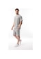 Boyalı Gri Nakış Detaylı Erkek Şort T-shirt Takım E7305 Boyalı Gri