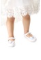 Kiko Kids Taşlı Cırtlı Kız Çocuk Fiyonklu Babet Ayakkabı Ege 204 Rugan Beyaz