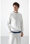 Tommy Life Ekru Basic O Yaka Rahat Form Erkek Sweatshirt - 88053 Ekru