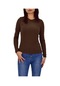 Kadın Düz Renk Vücuda Oturan Uzun Kollu Sweatshirt Bgl-st04209 Kahve