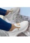 Beyaz Kadın Tıknaz Spor Ayakkabı 4 Renk Düz Renk Platform Ayakkabılar Kalın Alt Fermuar Kadın Vulkanize Ayakkabı Spor Ayakkabı