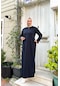 Kısa Fermuarlı Cepli Sade Basic Uzun Büyük Beden Spor Elbise - 12024 - Lacivert-lacivert