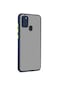 Noktaks - Samsung Galaxy Uyumlu Galaxy A21s - Kılıf Arkası Buzlu Renkli Düğmeli Hux Kapak - Lacivert