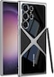 Kilifone - Samsung Uyumlu Galaxy S23 Ultra - Kılıf Ultra İnce Kamera Korumalı Pc + Deri Arka Yüzey X-pro Kapak - Siyah