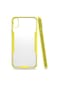 Noktaks - iPhone Uyumlu Xs 5.8 - Kılıf Kenarı Renkli Arkası Şeffaf Parfe Kapak - Sarı