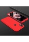 Ekılıf - Xiaomi Redmi Note 6 Pro Uyumlu Kılıf Parmak İzi Yapmayan 3 Parça Ays Kapak - Kırmızı