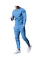 Ikkb İlkbahar ve Sonbahar Uzun Kollu Erkek Spor Giyim Takım 2 Parçalı Set Gündelik - Açık Mavi