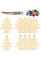 Suntek Yılbaşı Ağacı Ahşap Dilimleri Boyama Seti Tatil Dekorasyonu Dıy Boya Seti 5 Adet Set