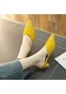 Sarı Düz Renk Moda Kadın Terlik Kore Versiyonu, Kadın Dış Giyim Sivri Burun Tüm Maç Kaymaz Aşınmaya Dayanıklı Sandaletler Ve Terlikler