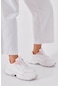 Tonny Black Kadın Beyaz Pembe Poli Taban Nefes Alabilen Kumaş Bağcıklı Sneaker Tba140 230