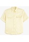 Koton Saten Gömlek Kısa Kollu Rahat Kalıp Klasik Yaka Sarı 4sak60406pw
