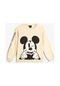 Koton Mickey Mouse Sweatshirt Lisanslı Uzun Kollu Bisiklet Yaka Şardonlu Bej 4wkg10549ak 4WKG10549AK052