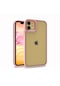 Mutcase - İphone Uyumlu İphone 11 - Kılıf Arkası Şeffaf Kamera Çevresi Parlak Zıt Renkli Flora Kapak - Rose Gold